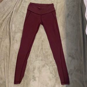 Maroon Lululemon Leggings